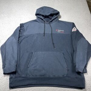 Bulwark FR Hoodie Mens XL Blue Xcel Energy Flame Resistant Fleece Sweatshirt